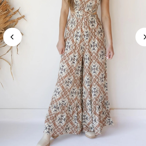 Illa Illa Boho Style Wide Leg Jumpsuit Size Small dayana romper - Picture 2 of 16